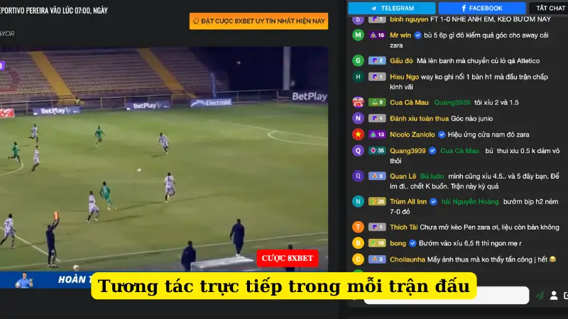 Tương tác trực tiếp trong mỗi trận đấu